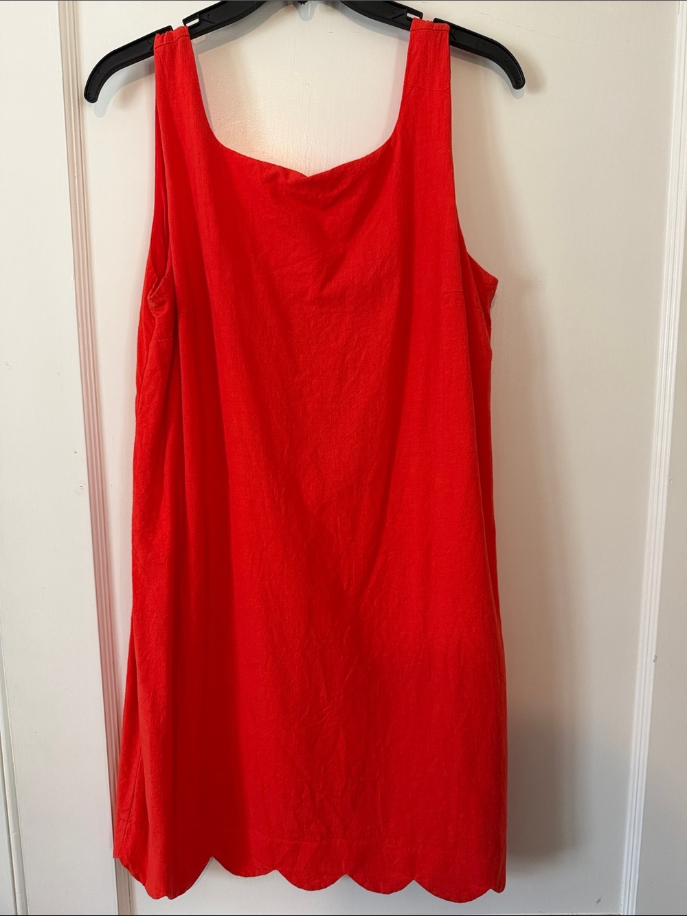 Kate Spade x Target Women's Red Sleeveless Scallop-Hem Shift Dress
